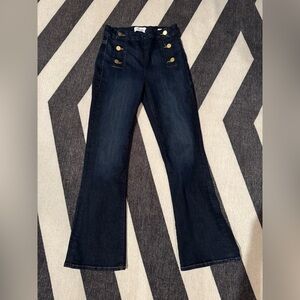 Frame Denim Blue Flare Wide Leg Jeans